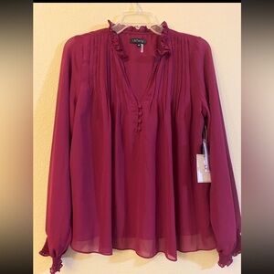 1.STATE PLUM FARY LONG SLEEVE BLOUSE SIZE MEDIUM